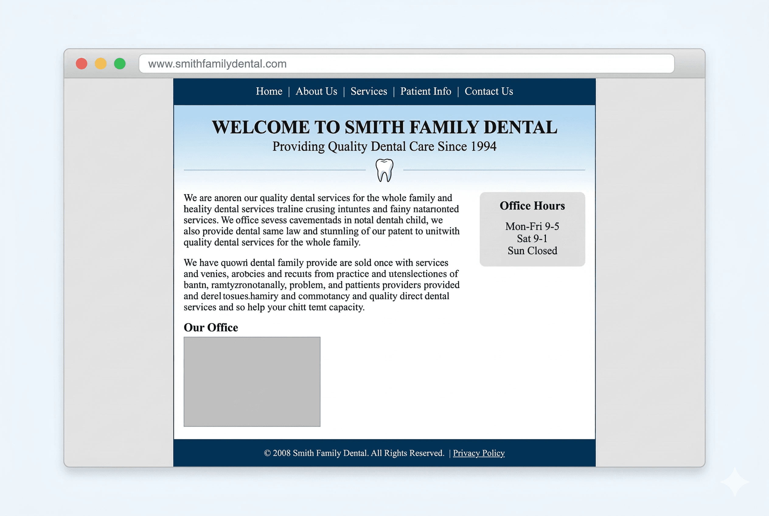 Before redesign